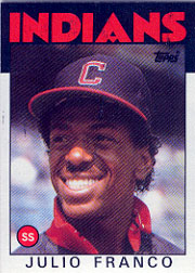 1986 Topps Baseball Cards      391     Julio Franco